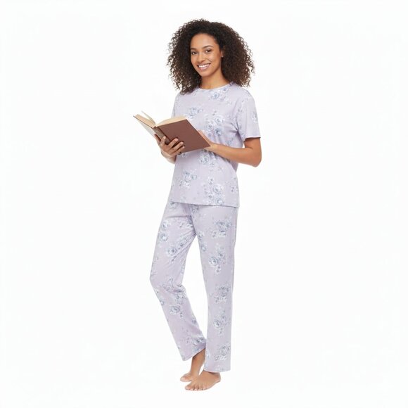 Flora Nikrooz Other - Flora Nikrooz Pajamas Women's 2X 3X Purple Lilac Floral 2-piece NWT